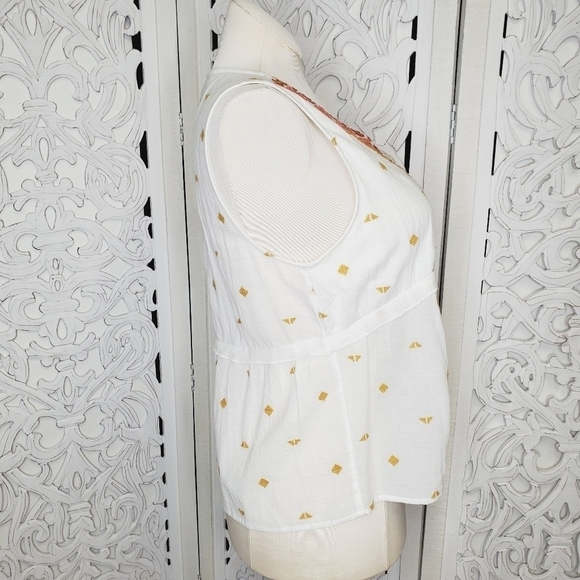 Lucky Brand Women's Embroidered Sleeveless Romantic Top L - Picture 5 of 9